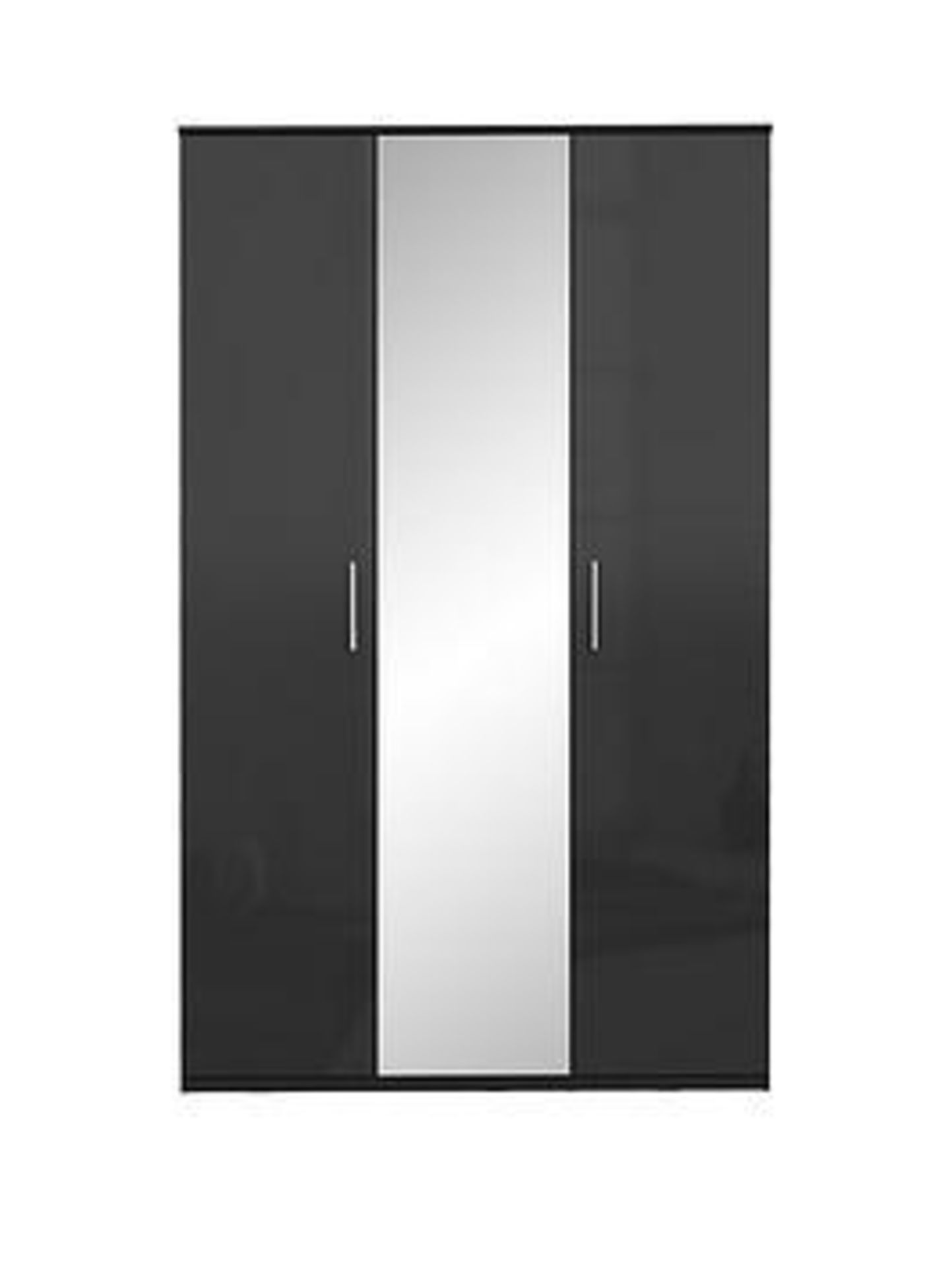 Boxed Item Westbury 3 Doors Wardrobe [Black Gloss] 201X121X55Cm Rrp:£382.0