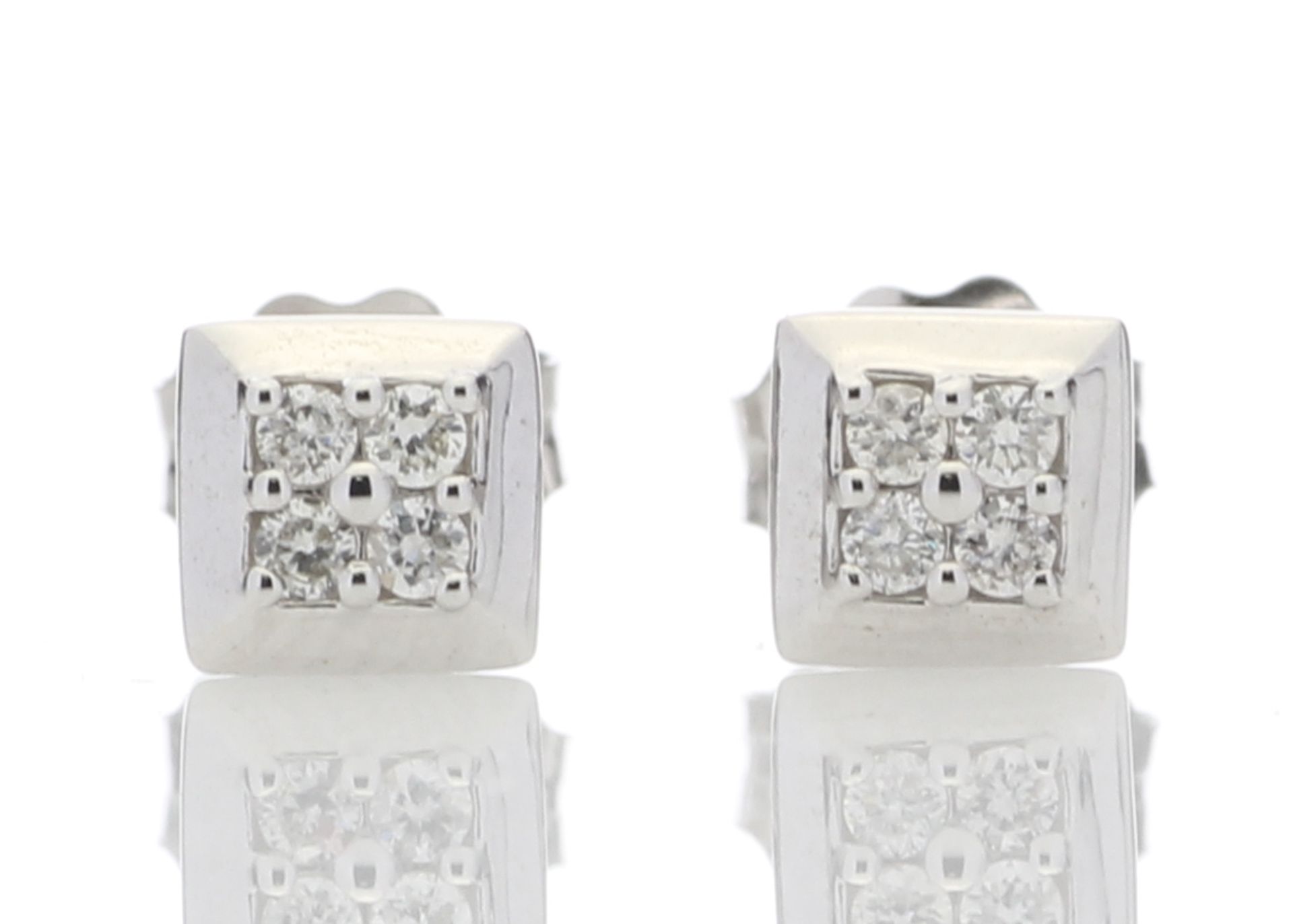 9ct White Gold Diamond Earring 0.07