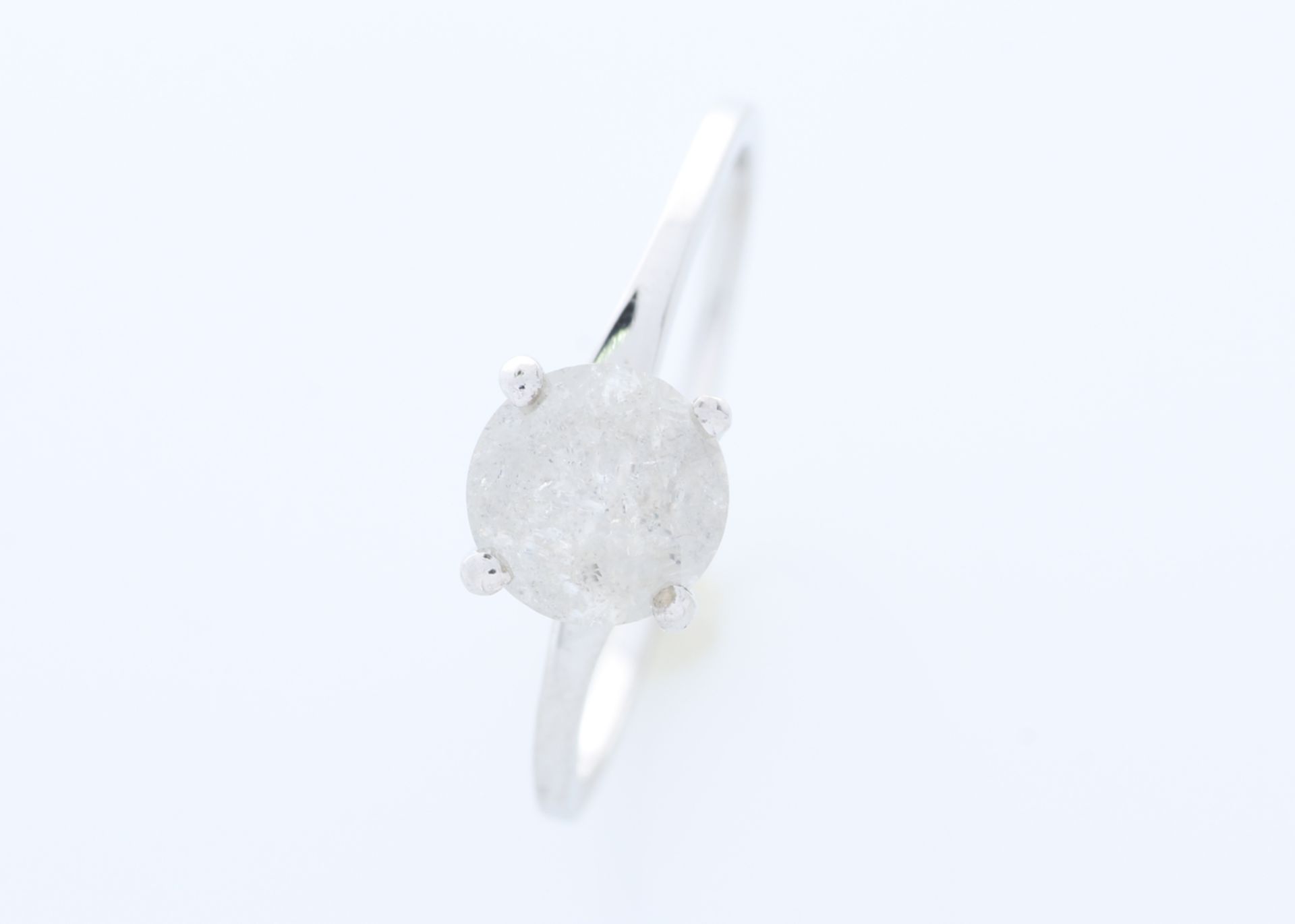 18ct White Gold Single Stone Wire Set Diamond Ring 1.05 - Image 2 of 4