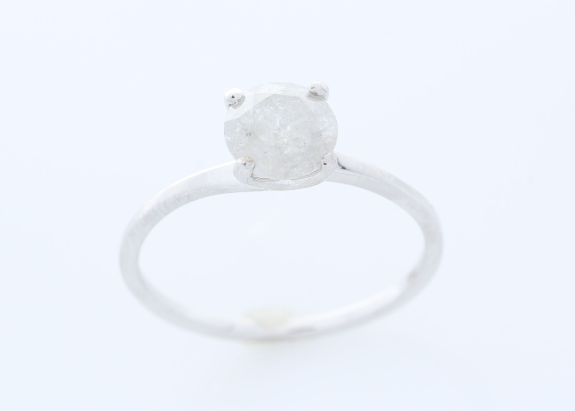 18ct White Gold Single Stone Wire Set Diamond Ring 1.05 - Image 3 of 4