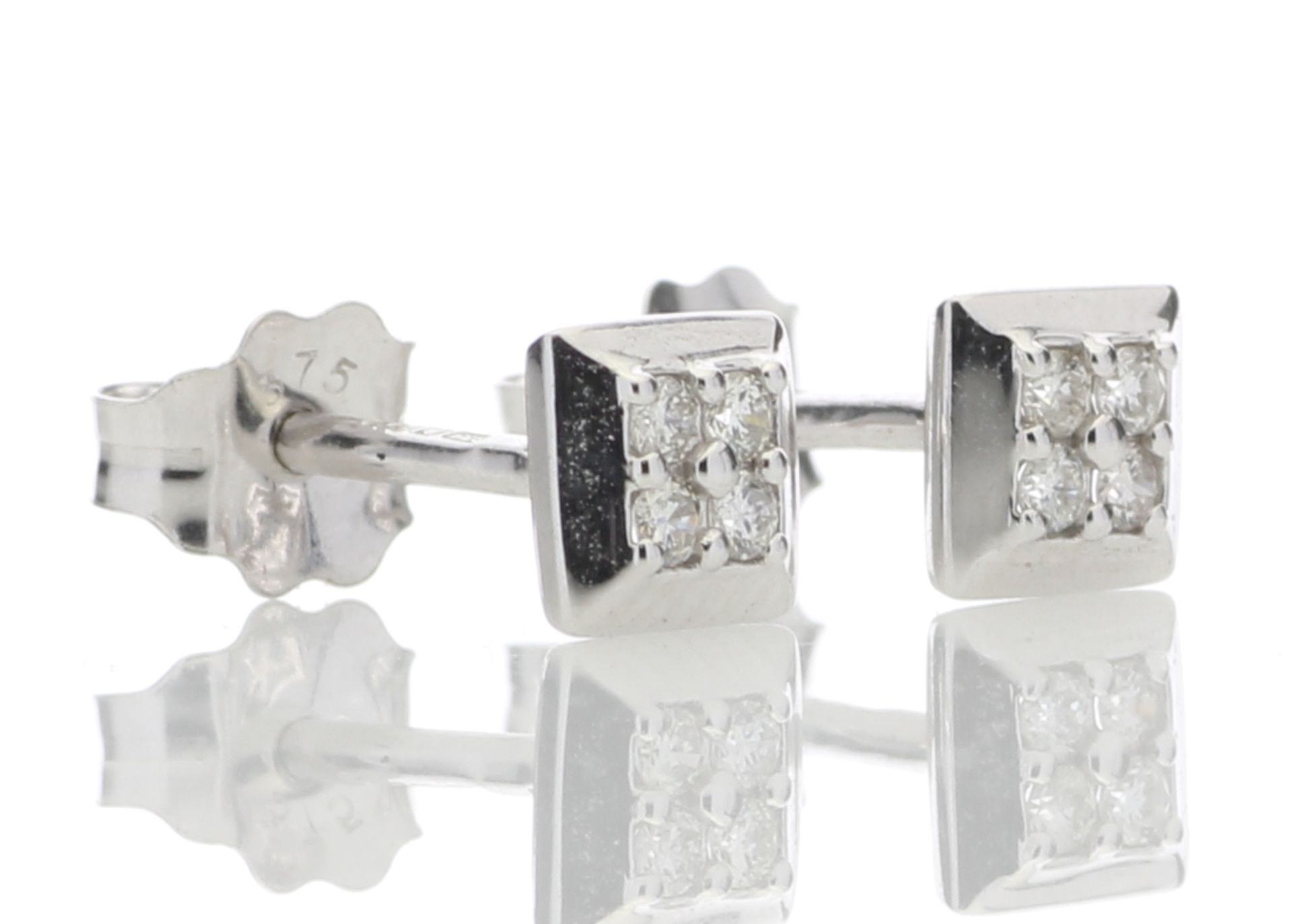 9ct White Gold Diamond Earring 0.07 - Image 4 of 5