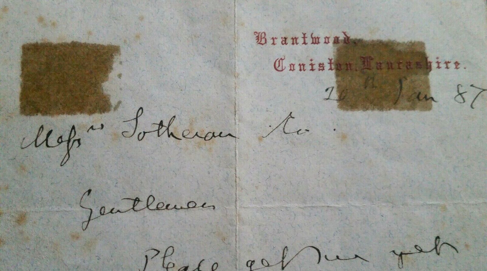 John Ruskin Handwritten Autograph Letter Requesting Book on Mozart - Image 2 of 5