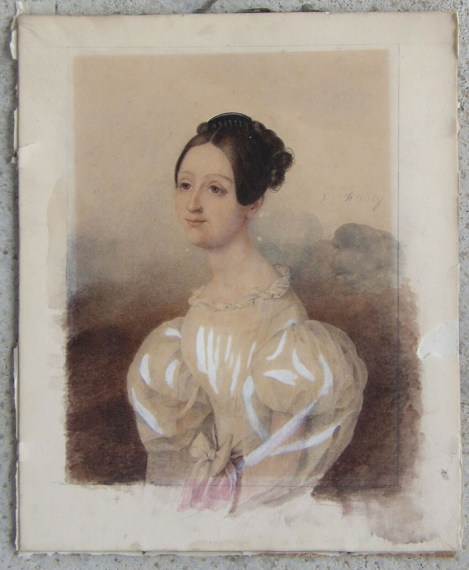 Jean-Baptiste Isabey Original Portrait Watercolour Drawing Painting - Image 7 of 7