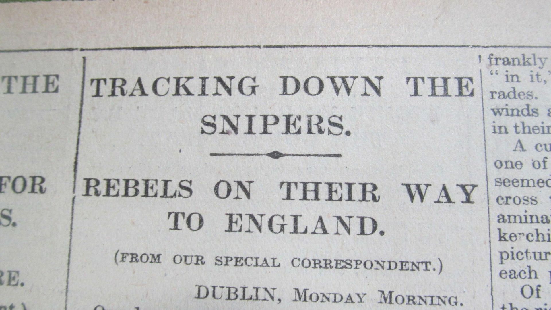 Original Times Newspaper 3rd May 1916: ,The Easter Rising Very Rare Item Of Irish History - Image 3 of 10