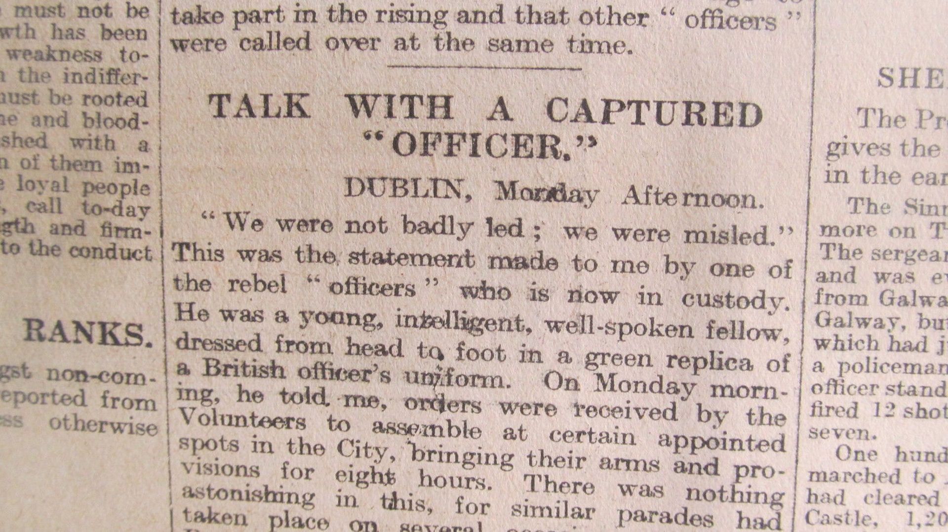 Original Times Newspaper 3rd May 1916: ,The Easter Rising Very Rare Item Of Irish History - Image 5 of 10