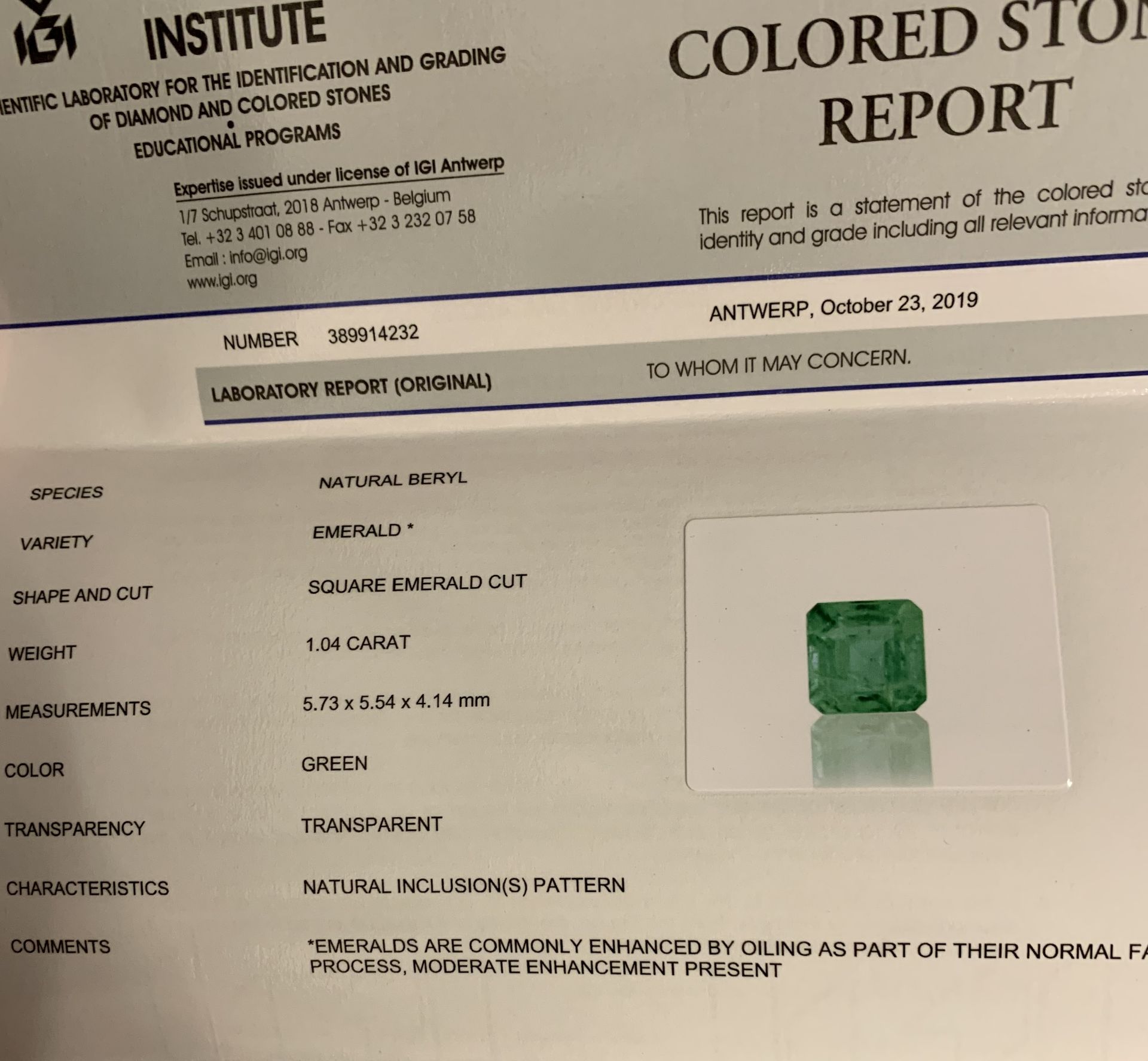 Emerald, 1.04 Ct - Image 6 of 6