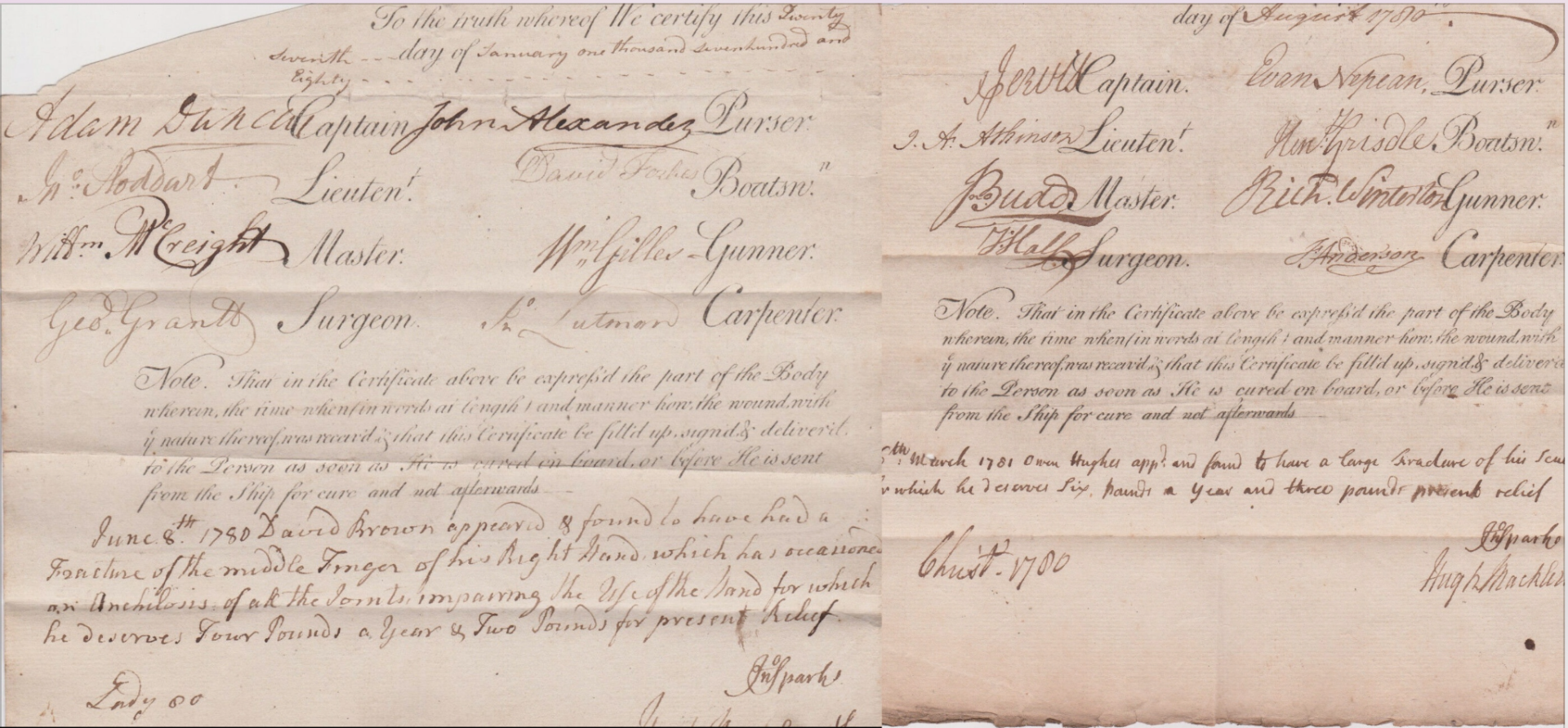 Admiral Adam Duncan + Admiral John Jervis Signed Navy Documents The Battle of Cape St Vincent