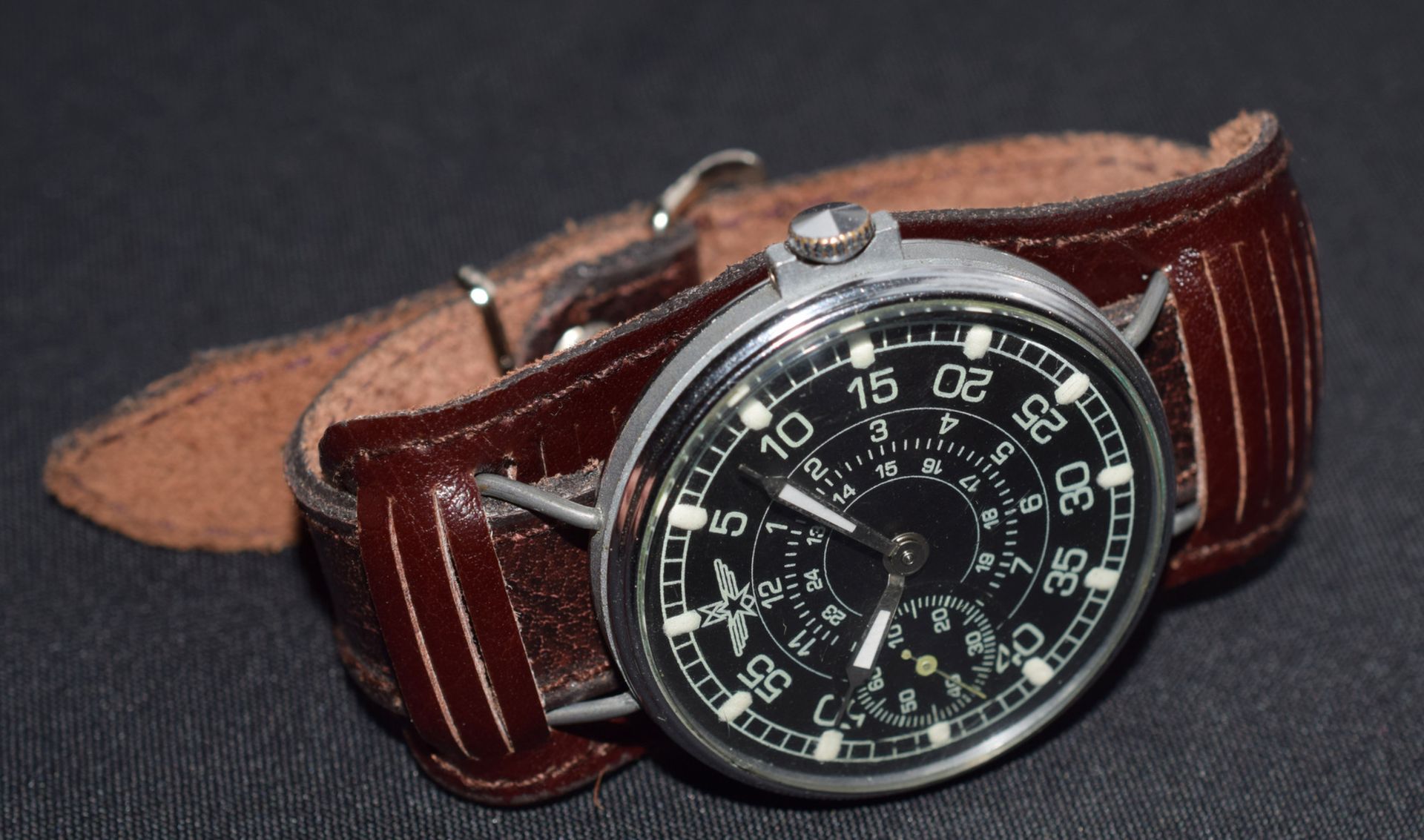 Russian Military Style Wristwatch On Bund Leather Strap - Image 2 of 10