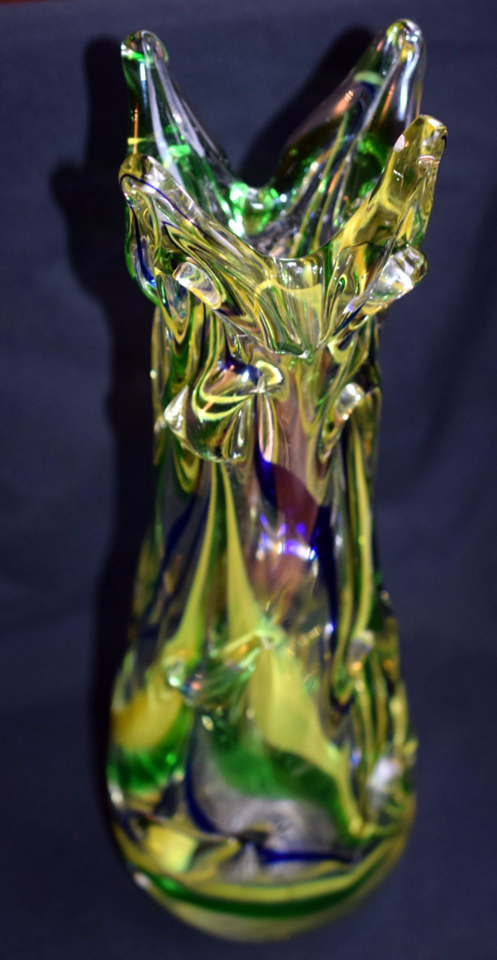Large Multi-Coloured Designer Glass Vase