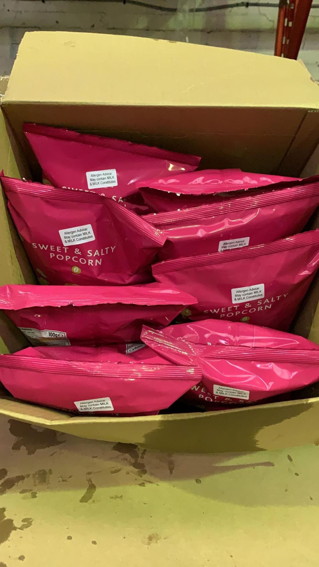 PALLET TO CONTAIN 576 x 100G SWEET & SALTY POPCORN. RRP £1.99 PER BAG. BBE DATE FEB 2020. UK ... - Image 2 of 3