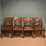 Striking Set of Eight Regency Antique Mahogany Dining Chairs