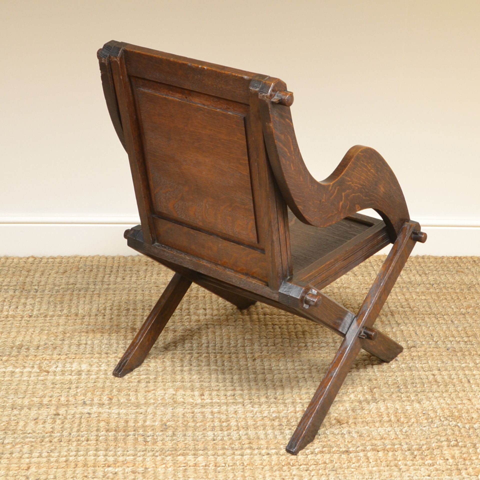 Victorian Arts And Crafts Solid Oak Antique Glastonbury Chair - Image 5 of 6