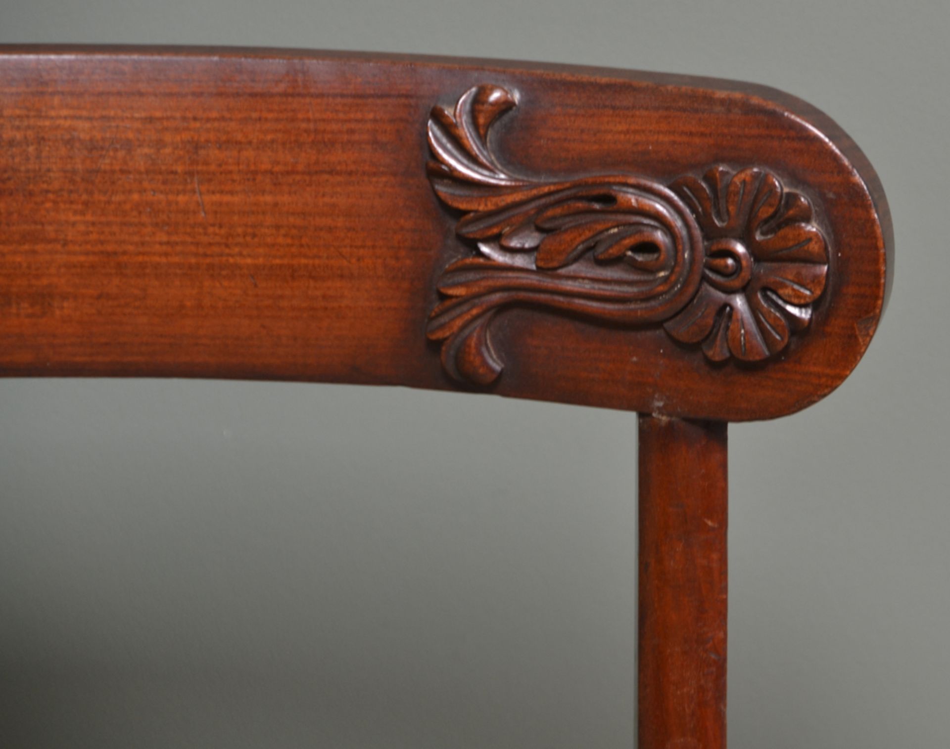 Set of Six 19th Century Double Sabre Leg Mahogany Antique Dining Chairs - Image 4 of 10