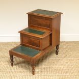 Victorian Mahogany Antique Library Steps