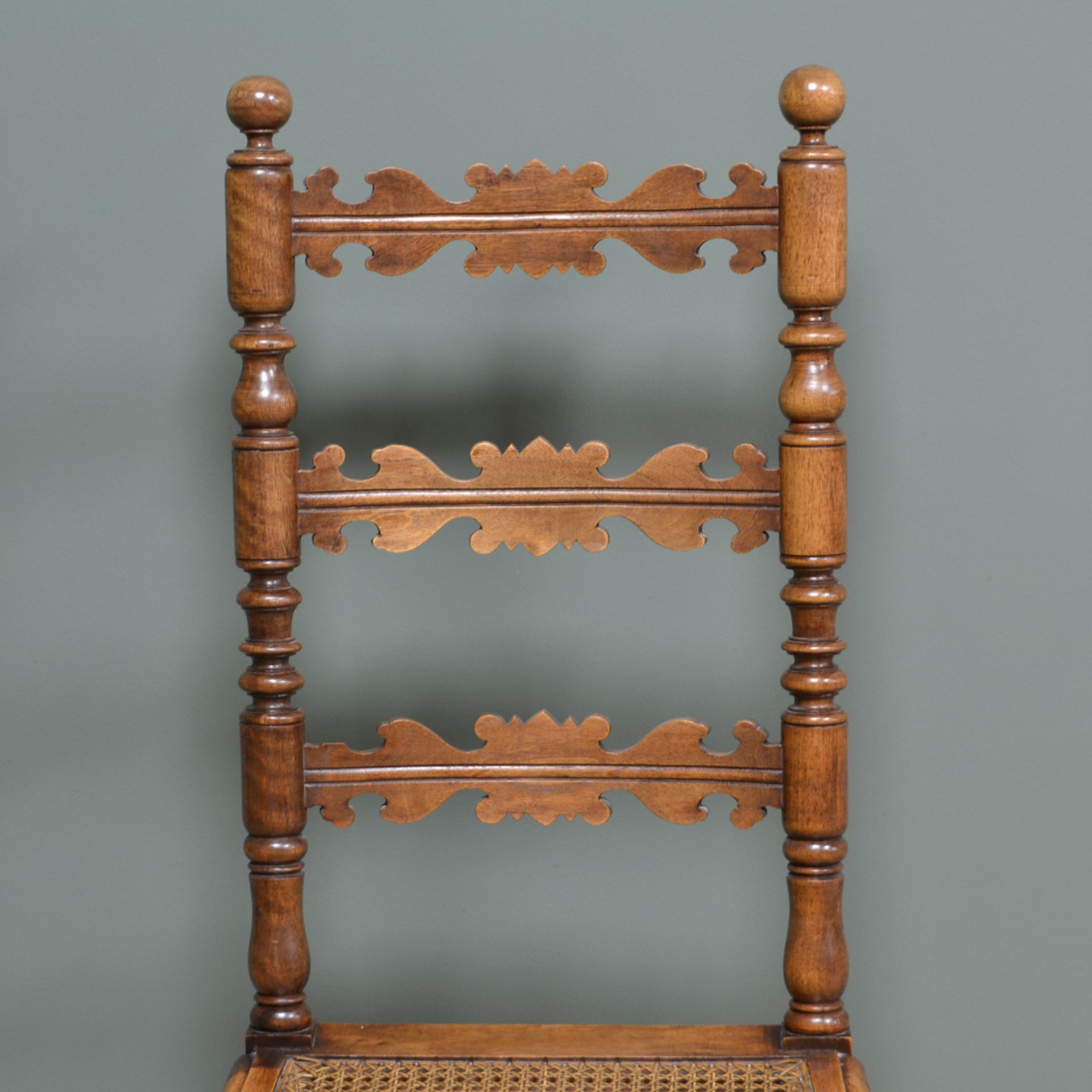 Pair of Fruitwood Antique Ladder Back Chairs - Image 2 of 8