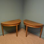 Pair of Antique Edwardian Walnut D End Side / Console Tables