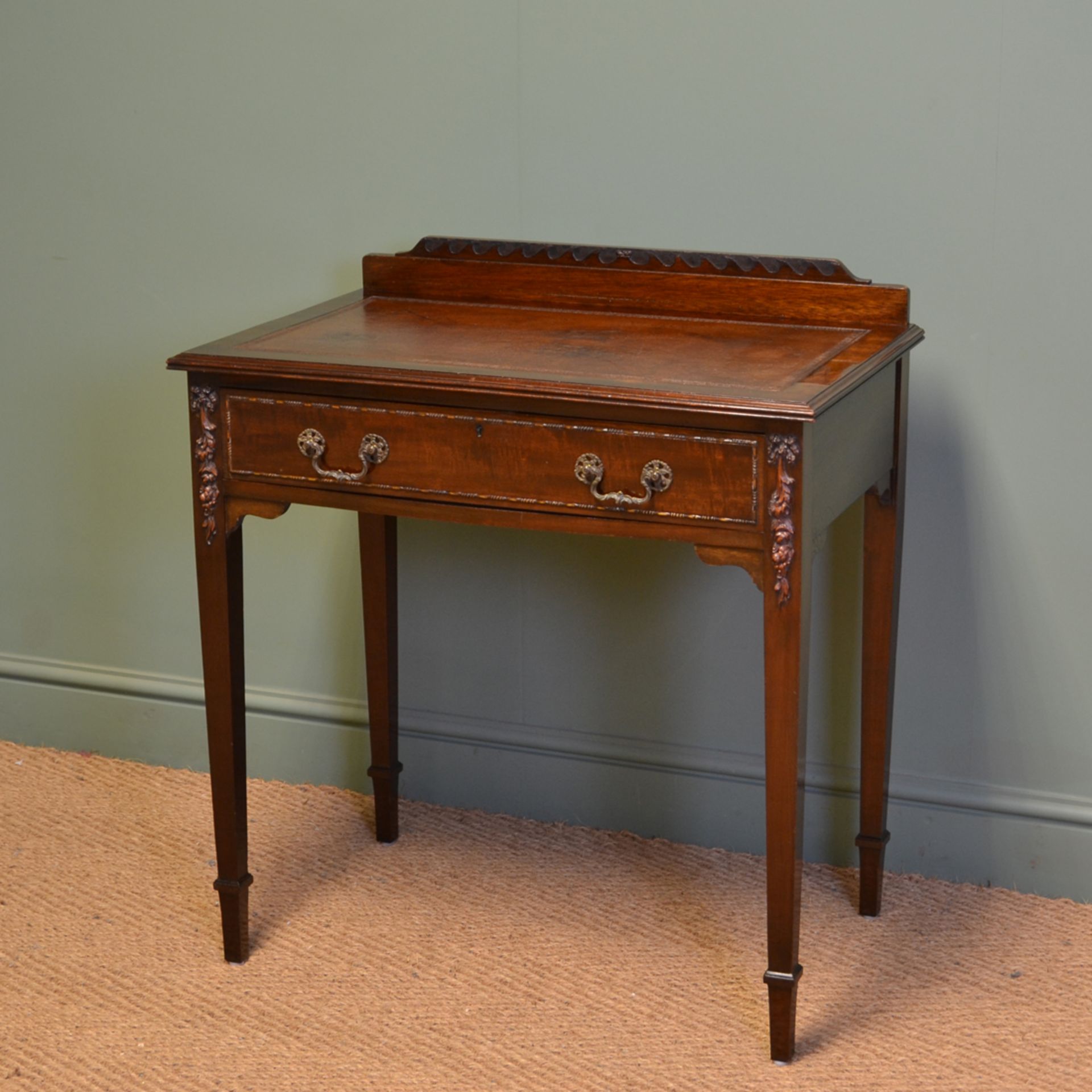 Quality Warring and Gillows Antique Edwardian Writing Table - Image 10 of 10