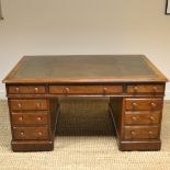 Large Victorian Mahogany Antique Partners Desk