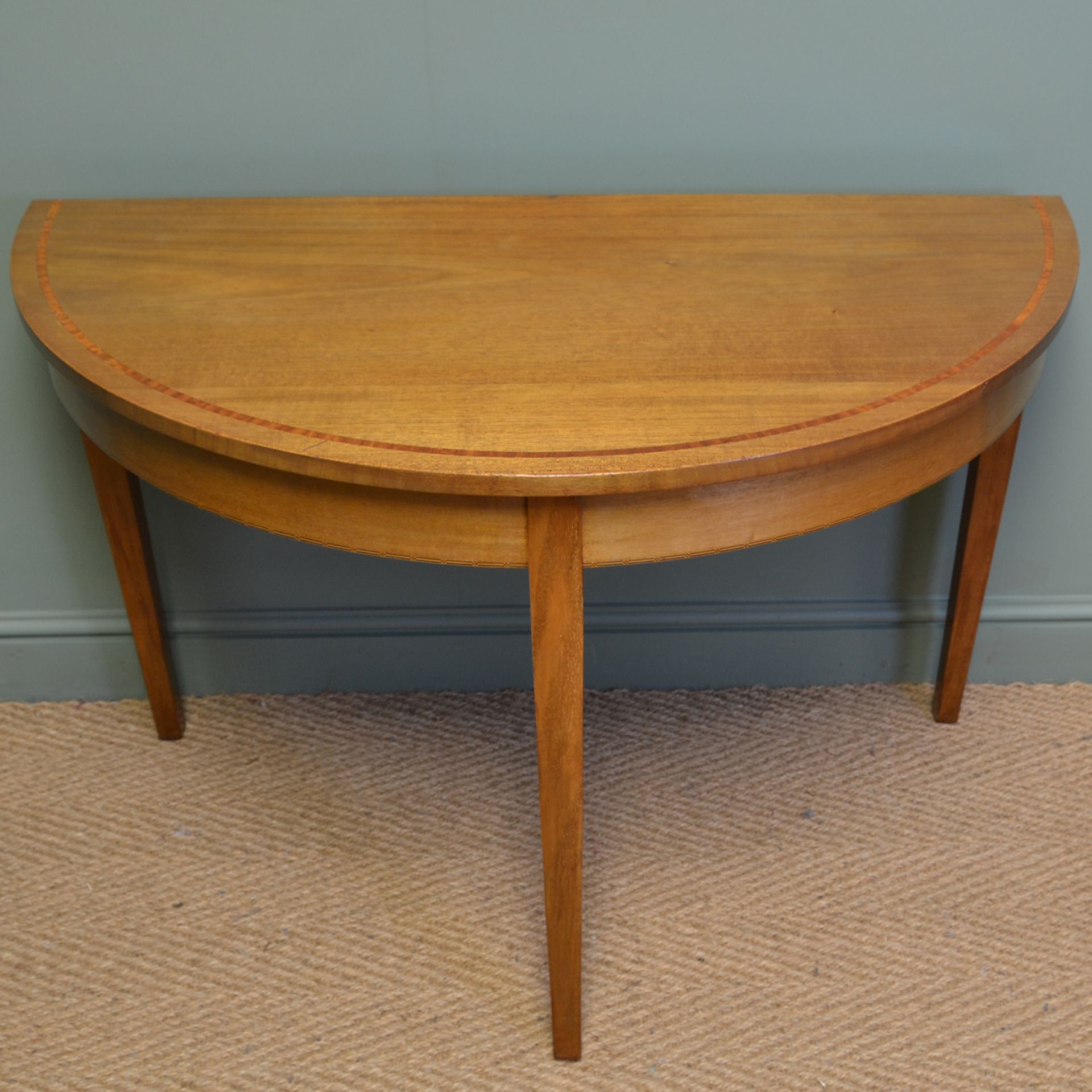 Pair of Antique Edwardian Walnut D End Side / Console Tables - Image 5 of 7