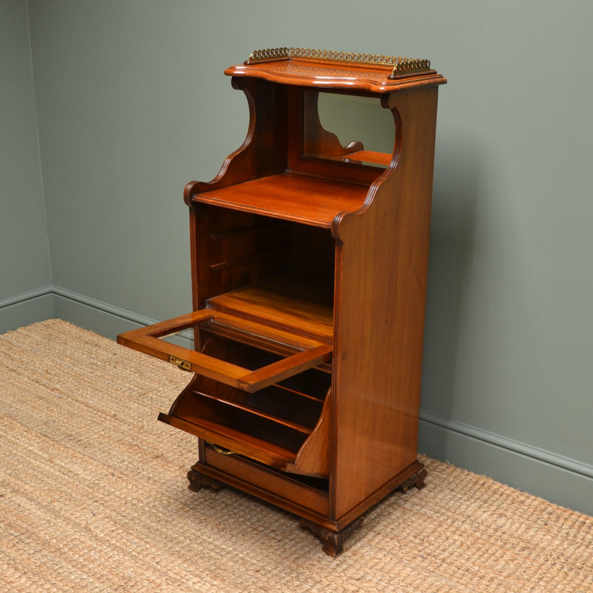 Victorian Walnut Antique Side Cabinet - Image 3 of 9