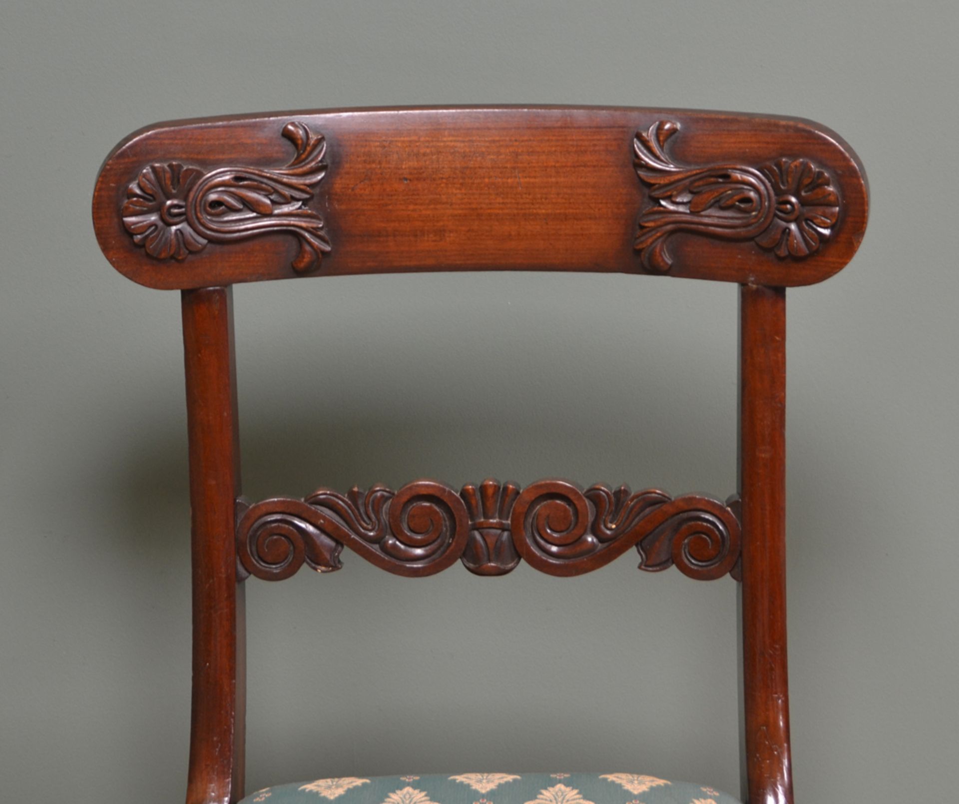 Set of Six 19th Century Double Sabre Leg Mahogany Antique Dining Chairs - Image 5 of 10