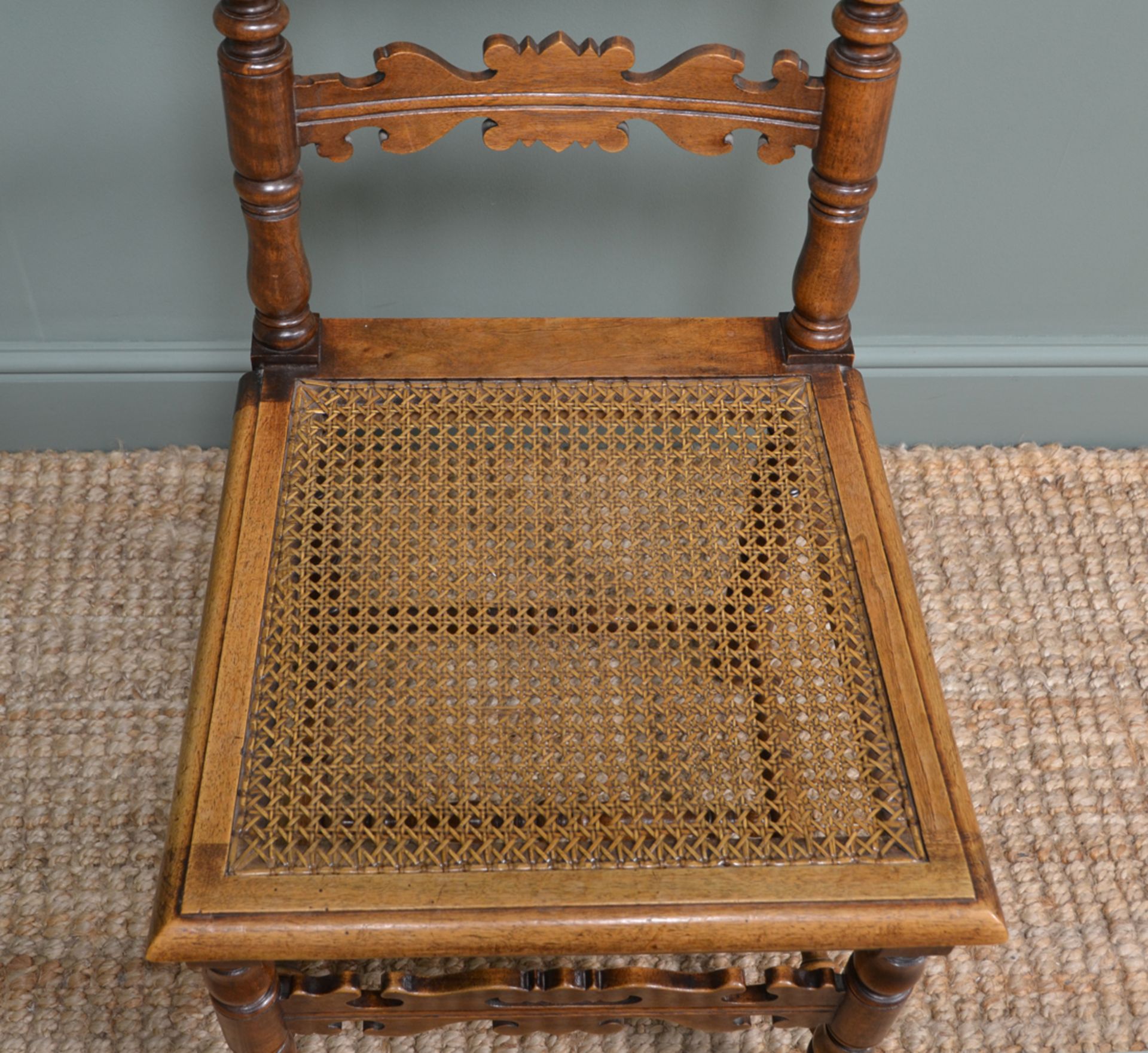 Pair of Fruitwood Antique Ladder Back Chairs - Image 3 of 8