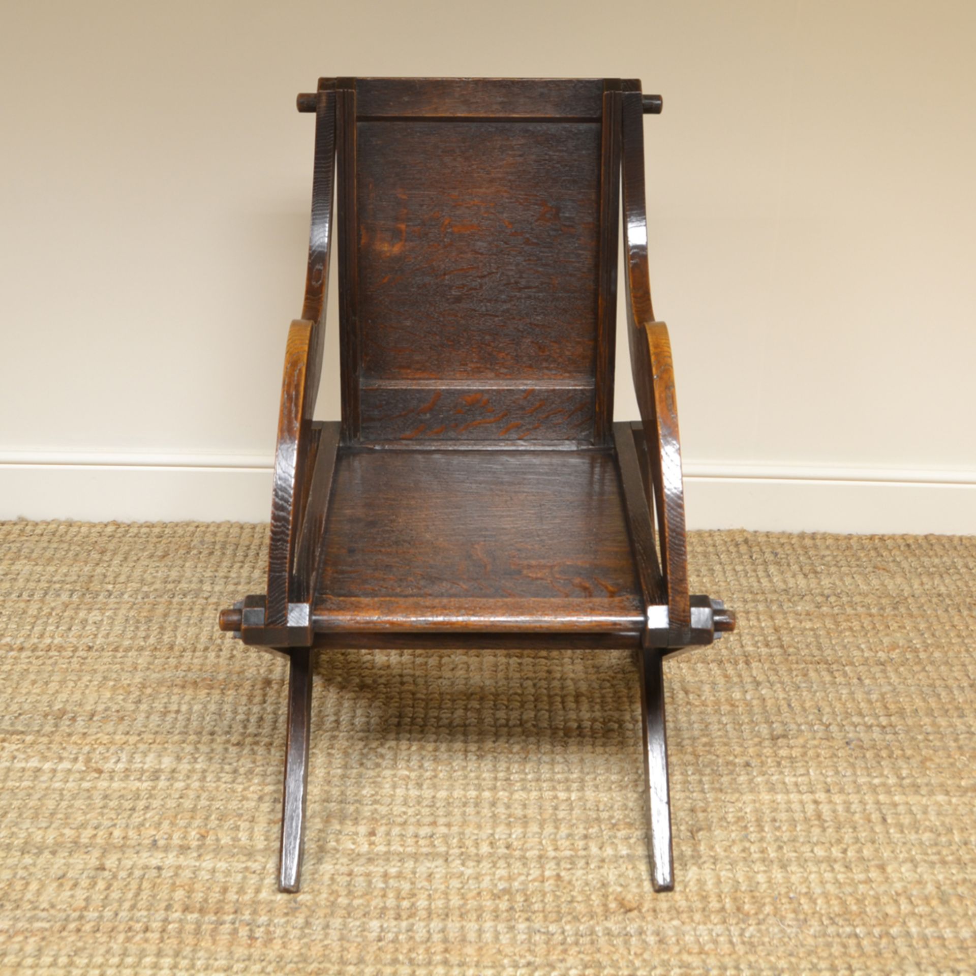 Victorian Arts And Crafts Solid Oak Antique Glastonbury Chair - Image 2 of 6