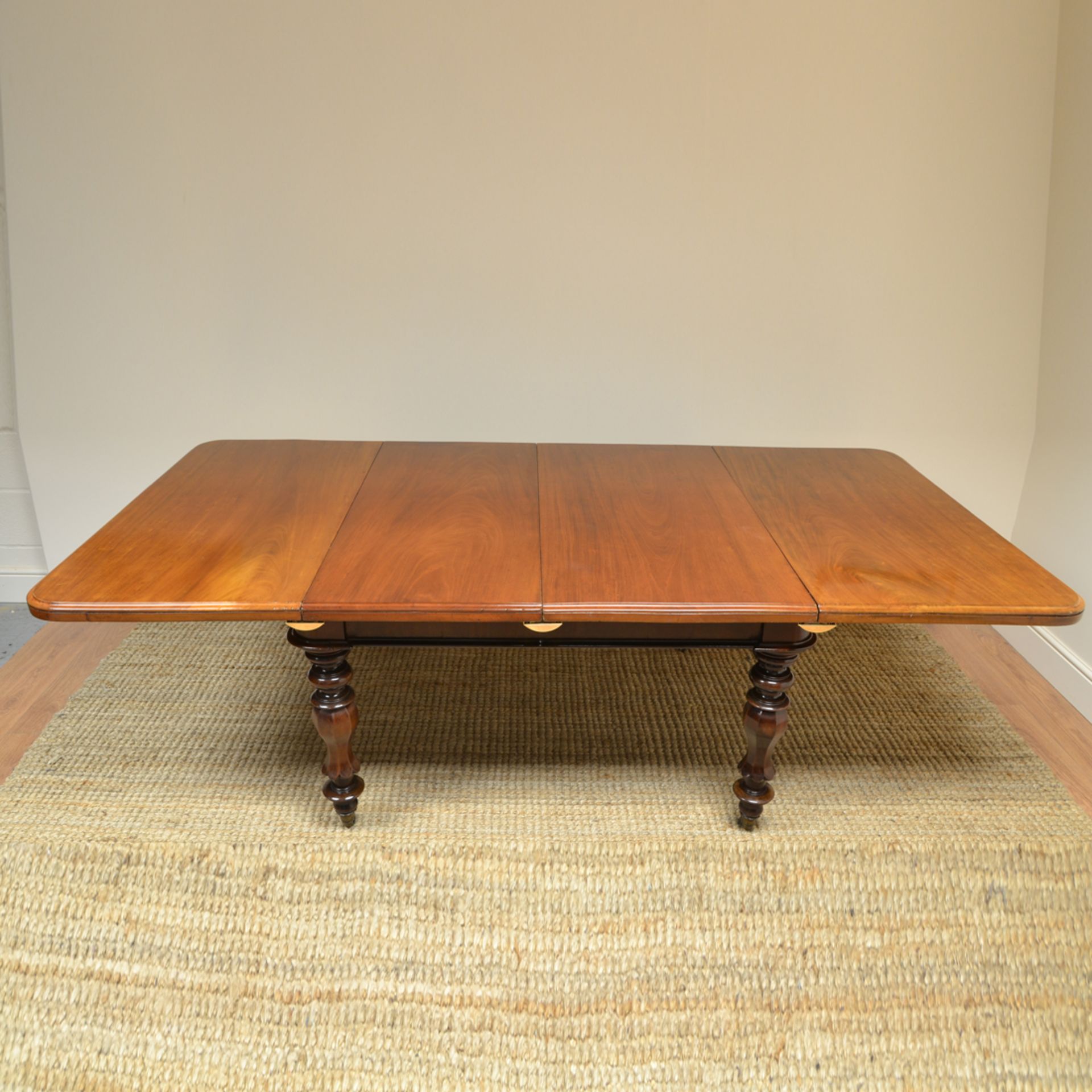 Spectacular Large Figured Mahogany Victorian Antique Dining Table.