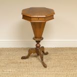 Elegant Walnut Victorian Antique Workbox / Occasional Table
