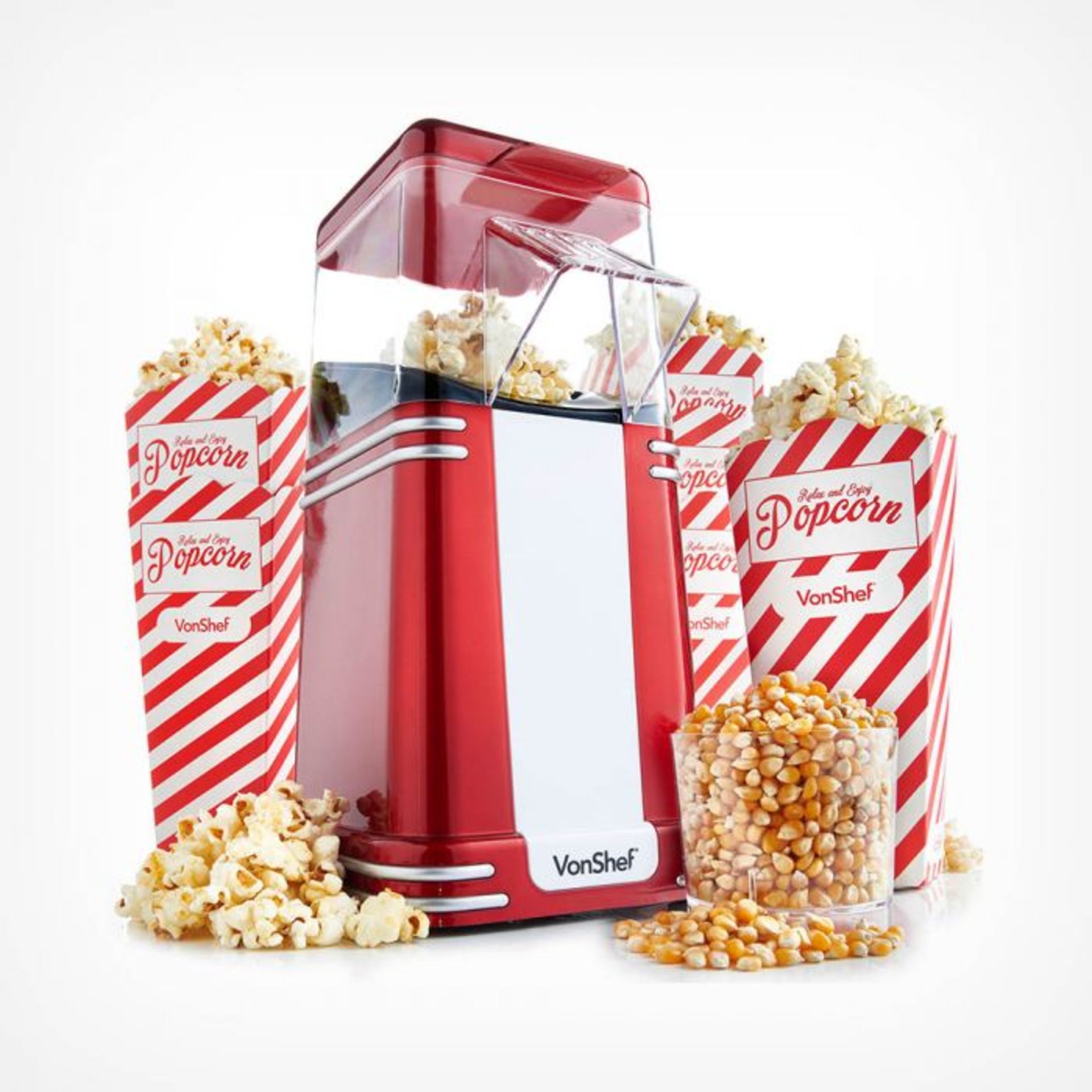 (S409) Retro Popcorn Maker Make healthy, mouth-watering popcorn the retro way! Comes with si... - Image 2 of 5