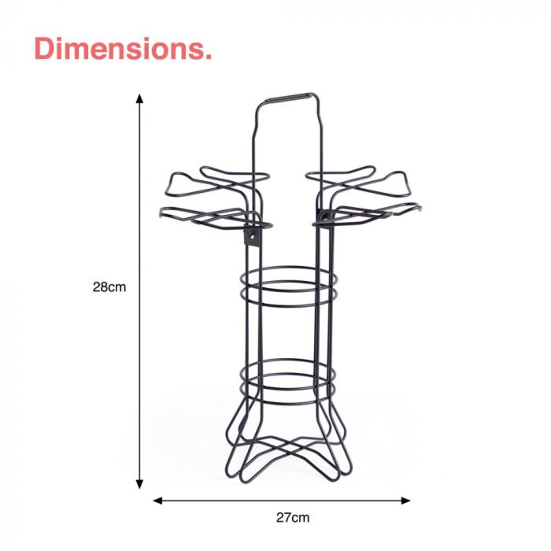 (S29) Wine Glass & Bottle Holder Freestanding wine glass and bottle holder with handle for eas... - Image 3 of 3