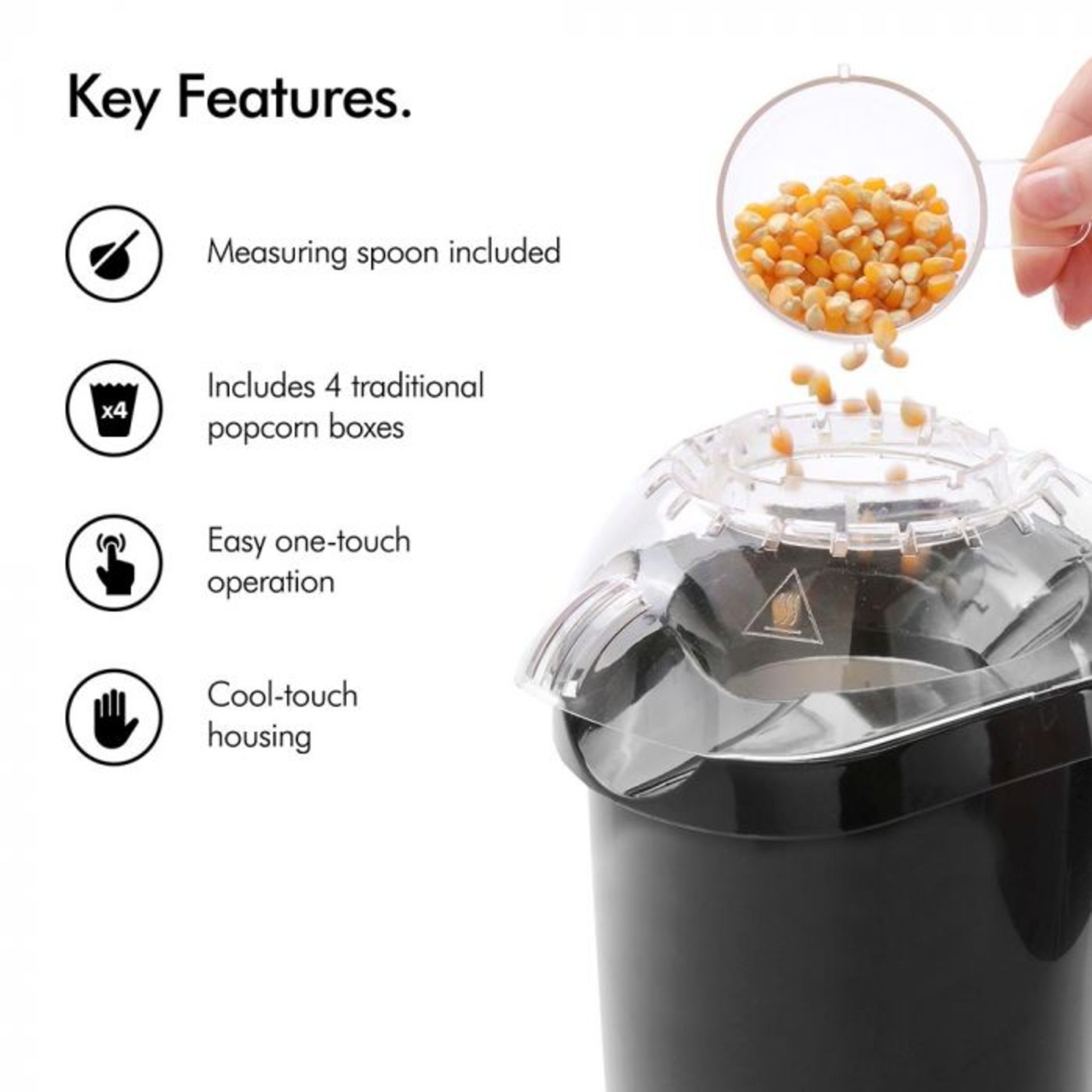 (S30) Hot Air Popcorn Maker Create your own flavours of popcorn! From Sweet & Buttery all the ... - Image 3 of 4