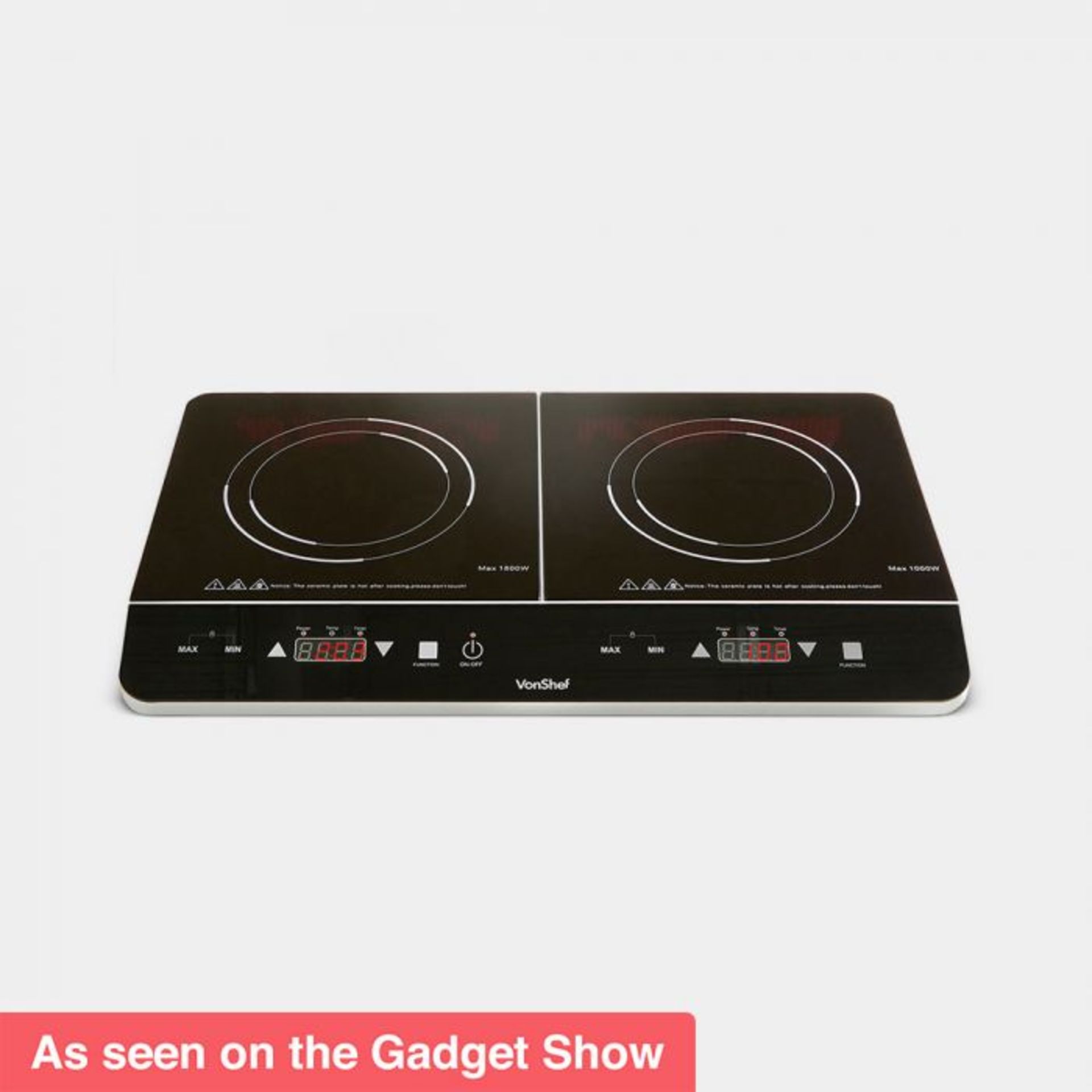 (S313) Twin Digital Induction Hob Compact and portable, the ceramic induction hob from VonShef... - Image 2 of 3