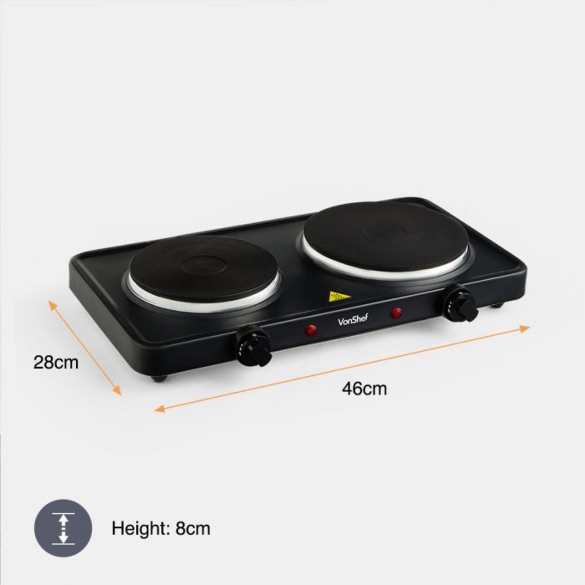 (V91) Double Hot Plate Small, lightweight and easily portable, use the hot plate for cooking i... - Image 4 of 4