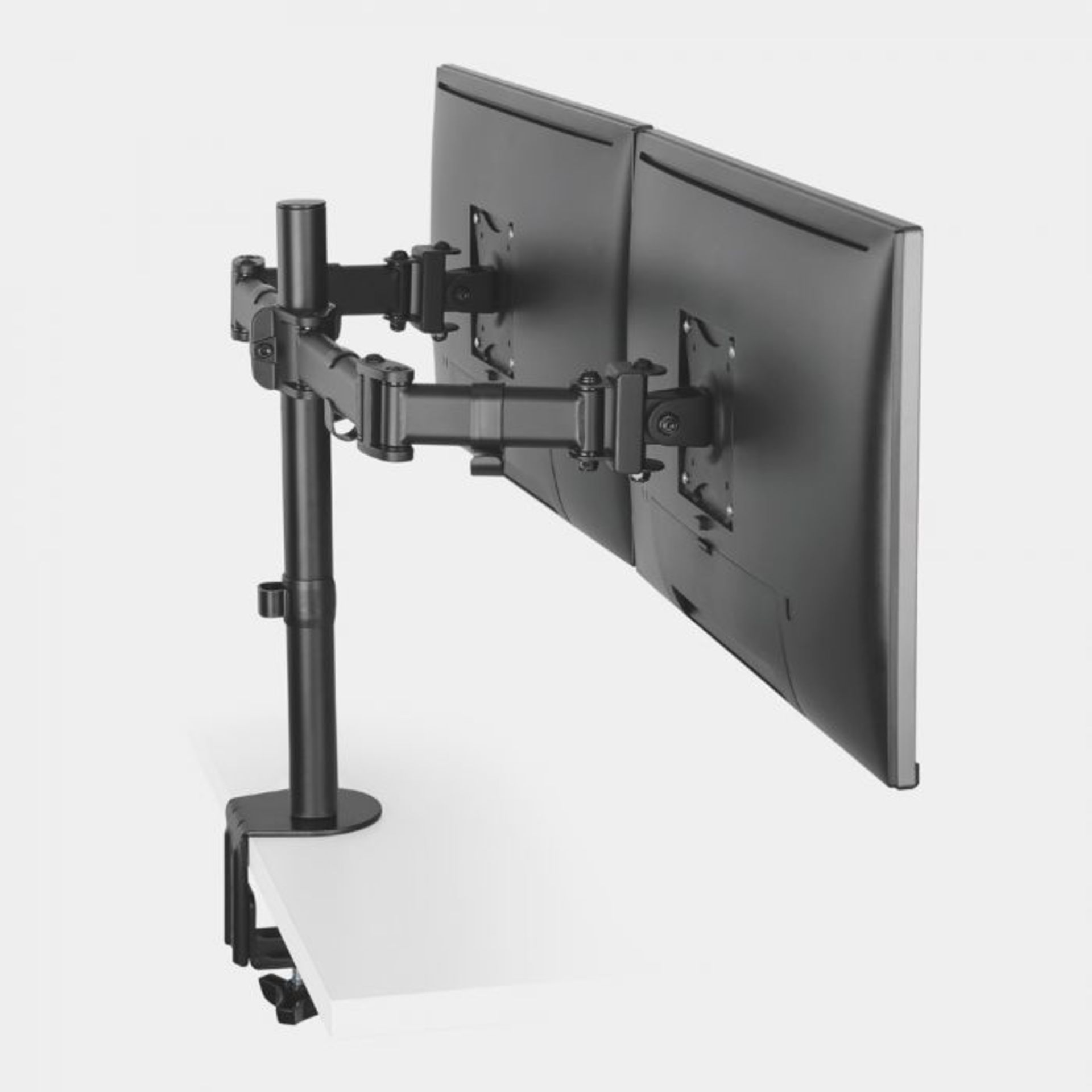 (S8) Double Arm Monitor Mount with Clamp Equipped with 90° tilt, 180° swivel and 360° rotat... - Image 2 of 4