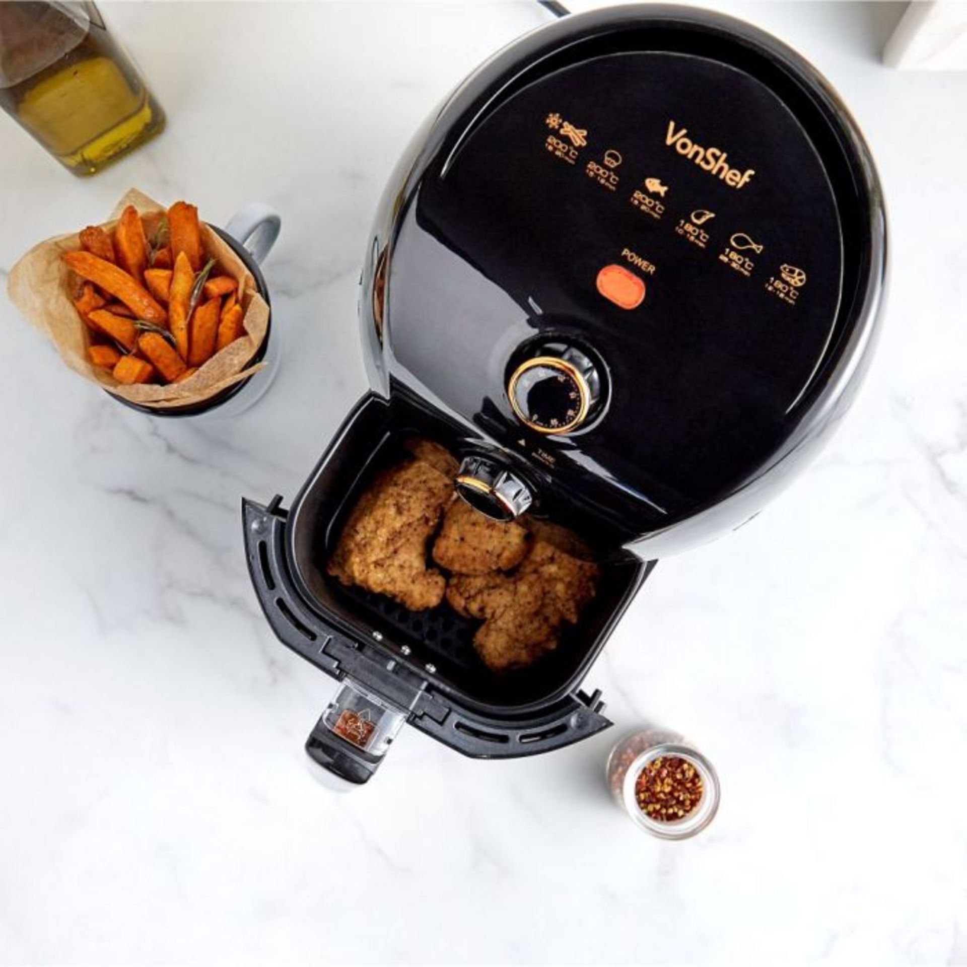 (S433) 1.5L Air fryer All the taste of deep fat frying with up to 80% fewer calories. Vapour ...