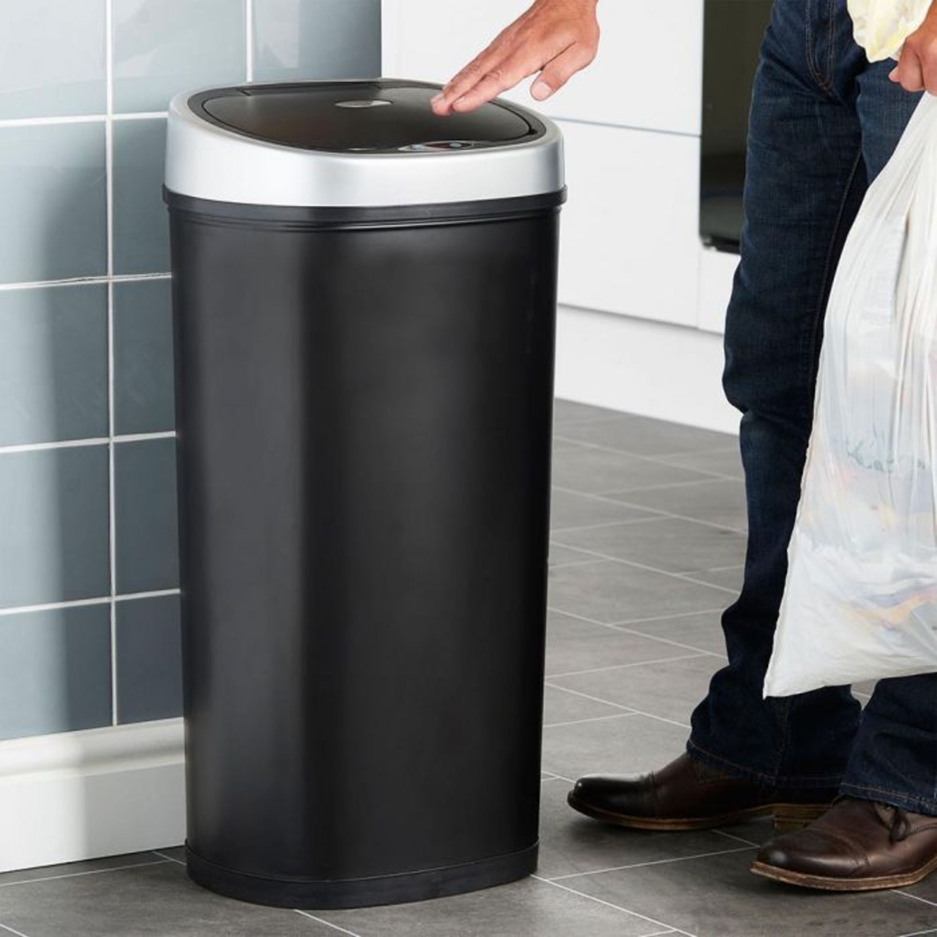 (S343) 50L Sensor Bin – Black Innovative, hygienic and convenient! LED Infrared Sensor ope...