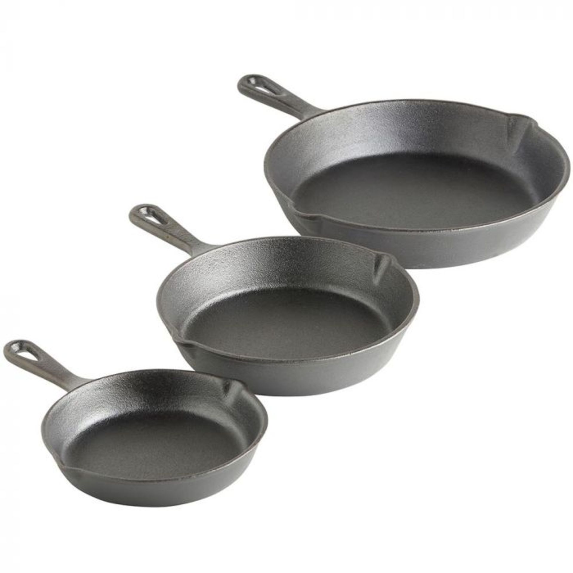 (S52) 3pc Cast Iron Skillet Set Traditional cast iron construction, Pre-seasoned with natural ... - Image 5 of 5