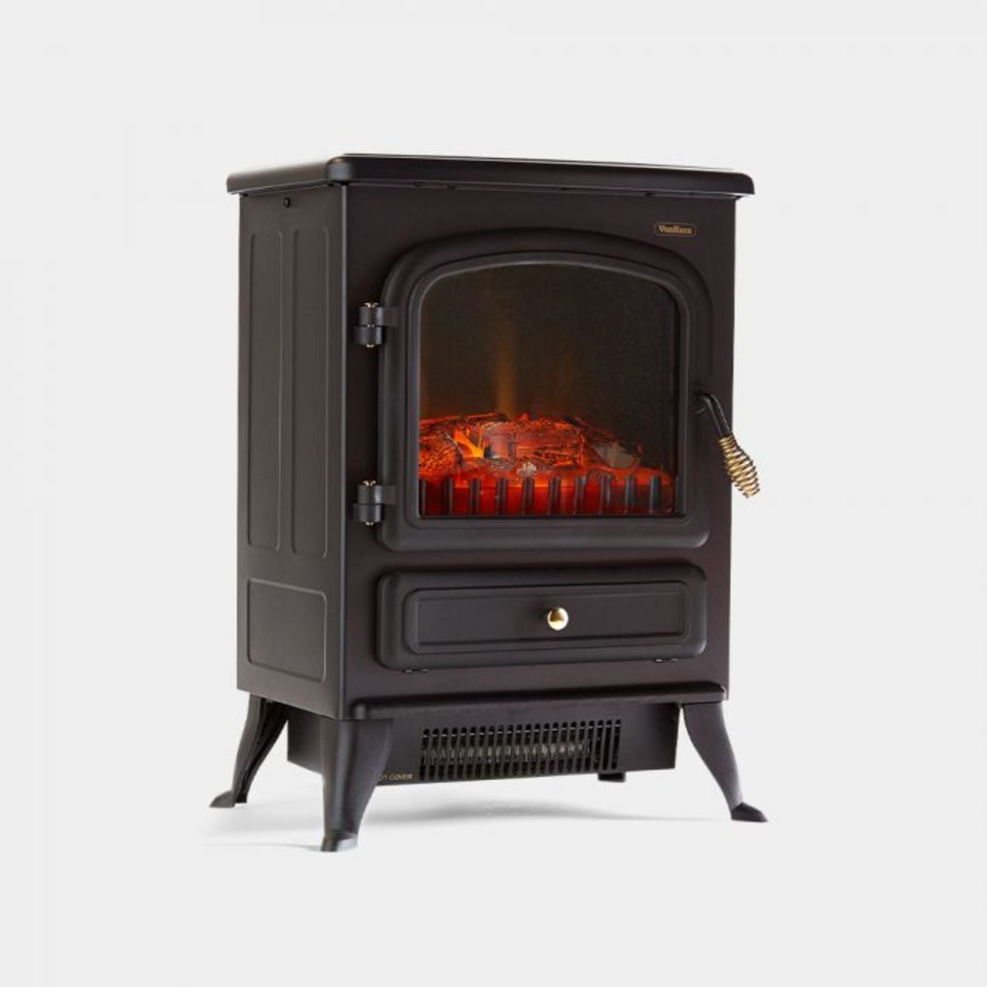 (S416) 1850W Small Black Stove Heater Freestanding small stove heater with bronze effect handl... - Image 2 of 3