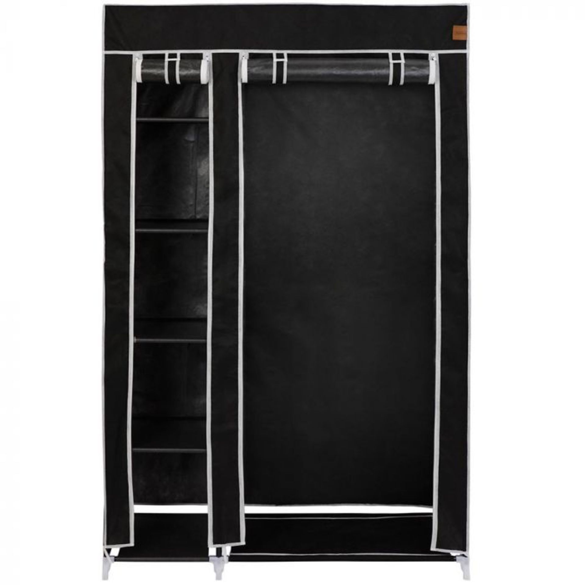 (S83) Black Canvas Effect Wardrobe Practical, durable and stylish, this premium quality canvas... - Image 4 of 4