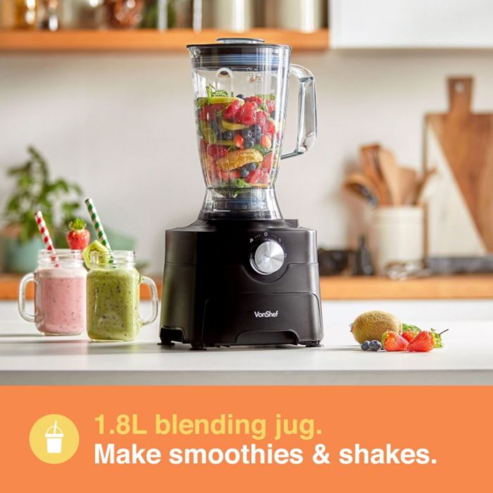 (S57) 1000W Food Processor Chop, blend, mix, purée, grate, shred and knead dough Process big... - Image 4 of 4