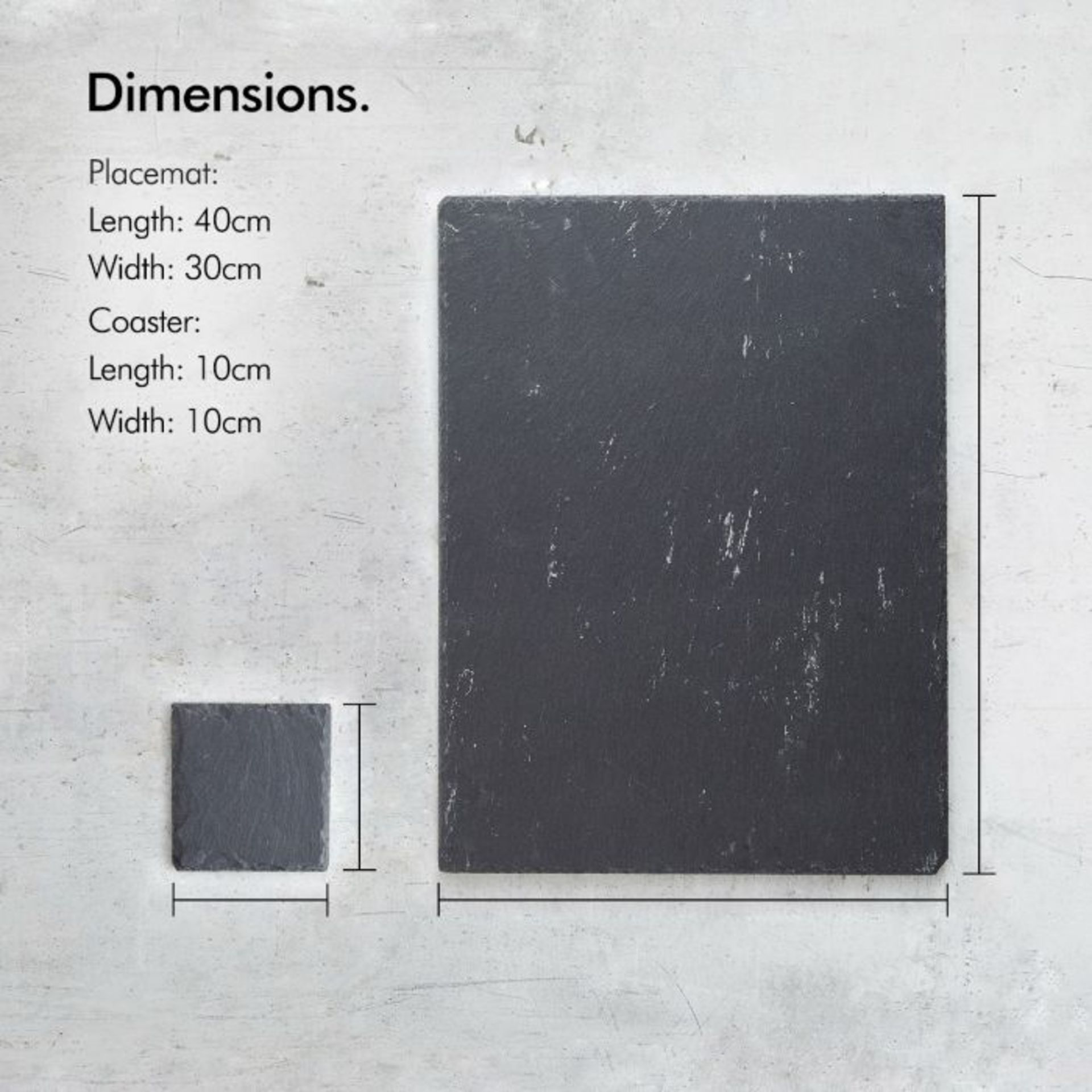 (V167) 8 Piece Slate Placemat & Coaster Set Measuring 40 X 30cm each, these placemats are the ... - Image 4 of 4