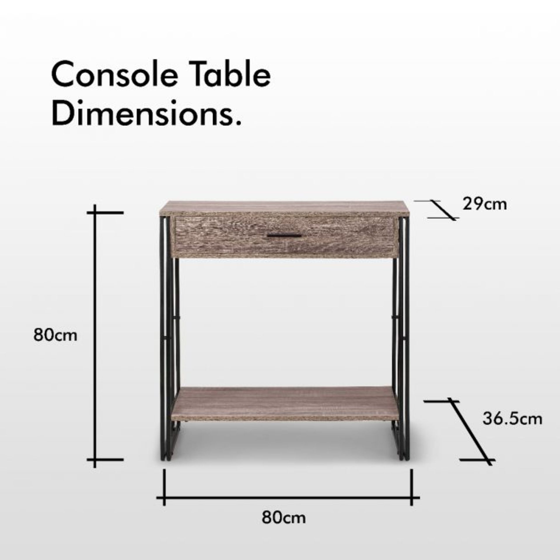 (S446) Rustic Console Table Handy console table makes the perfect addition to your hallway Ur... - Image 3 of 4