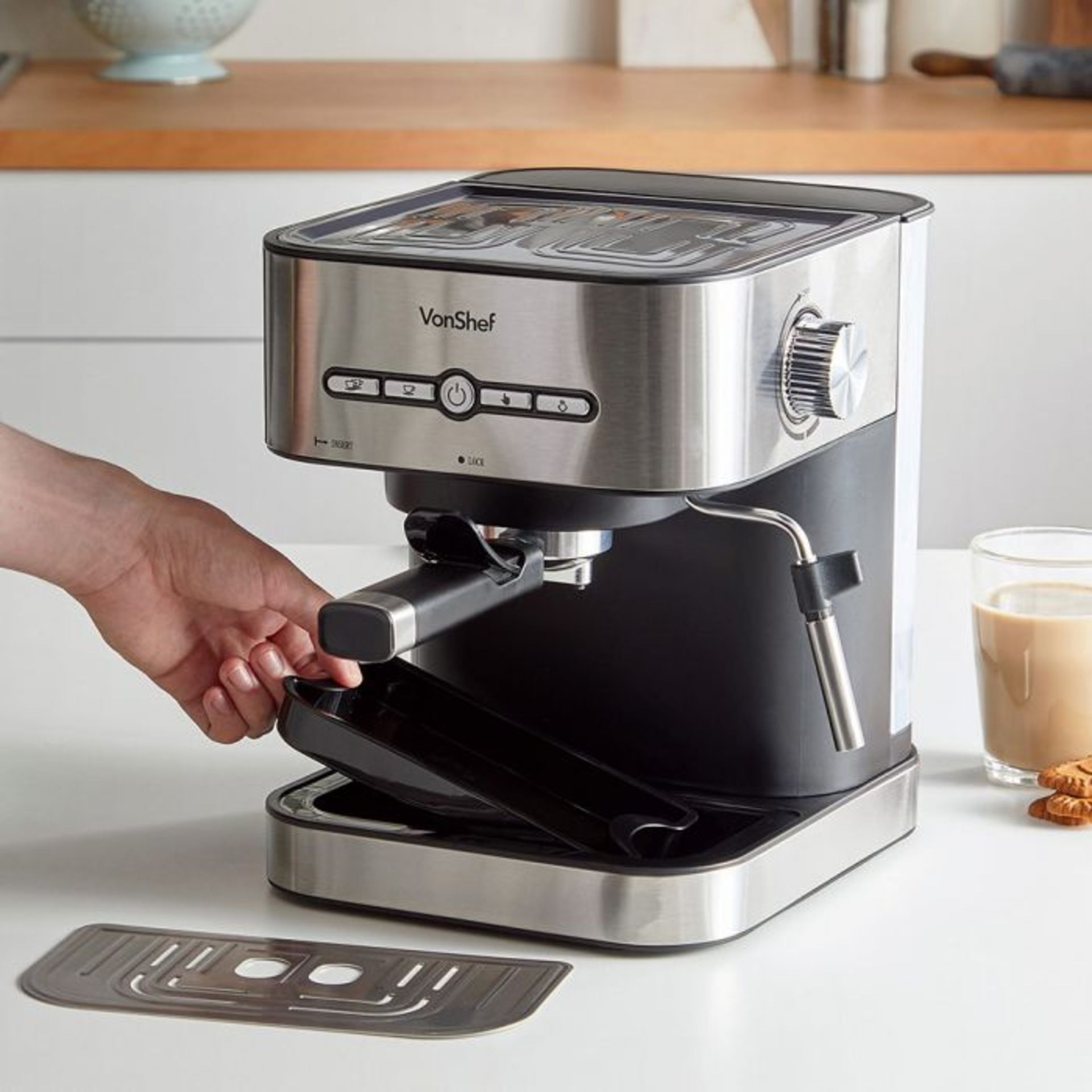 (S335) 15 Bar Pro Espresso Machine Features a double coffee outlet and a washable/reusable sta... - Image 3 of 4