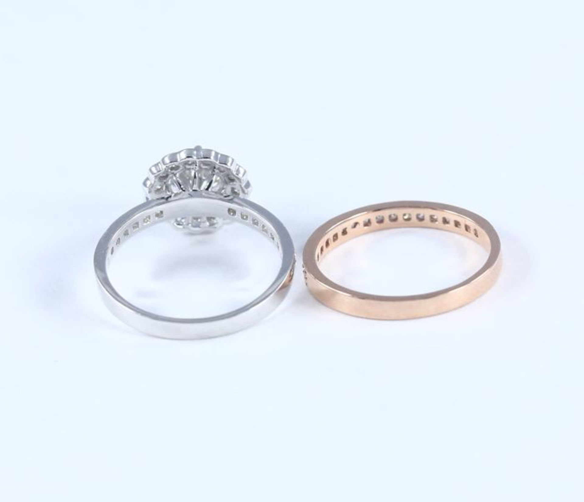 18 K / 750 White & Rose Gold Set of 2 diamond Rings - Image 6 of 6