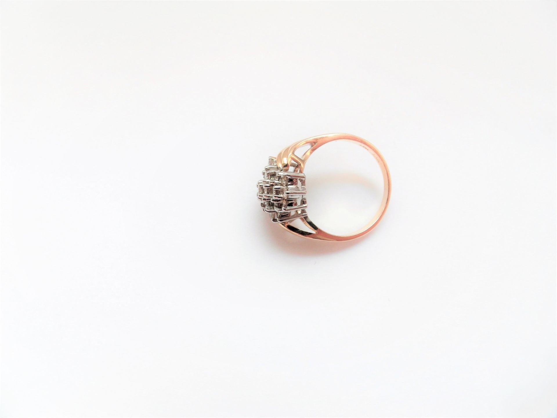 Cluster Diamond Peg Crossover Ring - Image 3 of 4