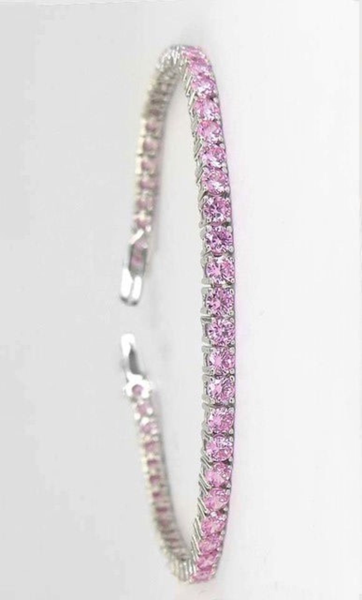 Pink Sapphire Tennis Bracelet - Image 2 of 2