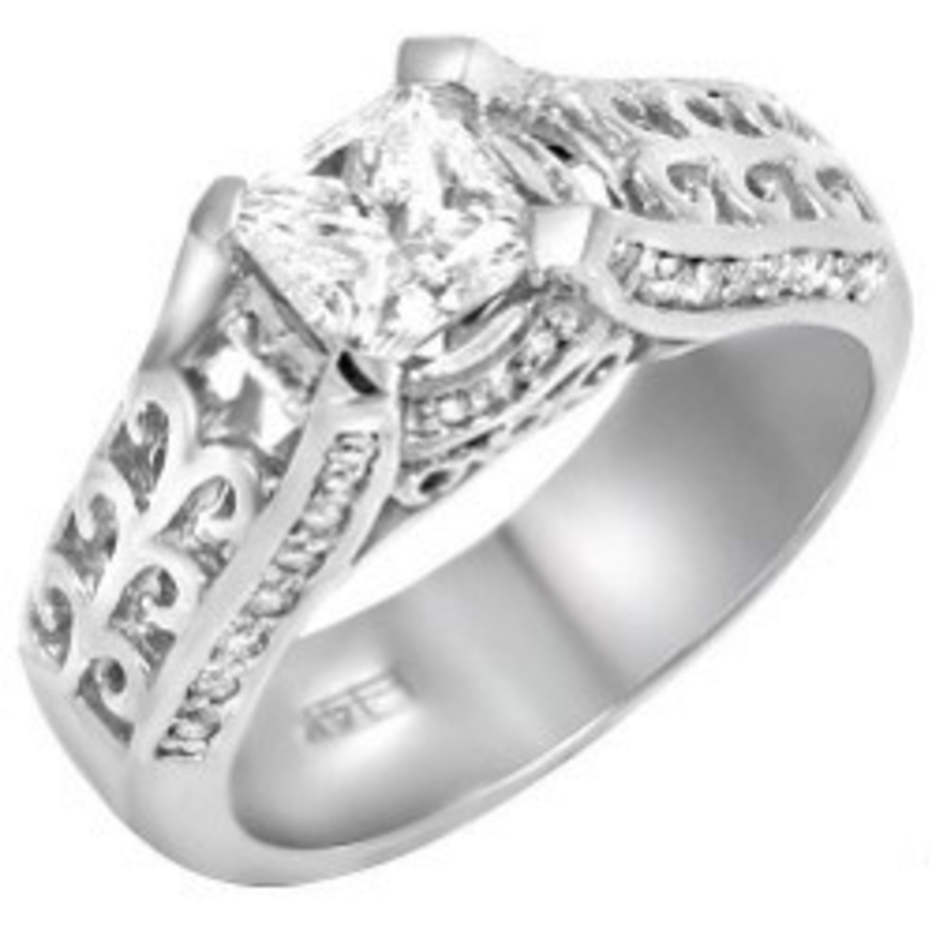 14Ct White Gold Single Stone Princess Cut Diamond Ring - Image 4 of 10