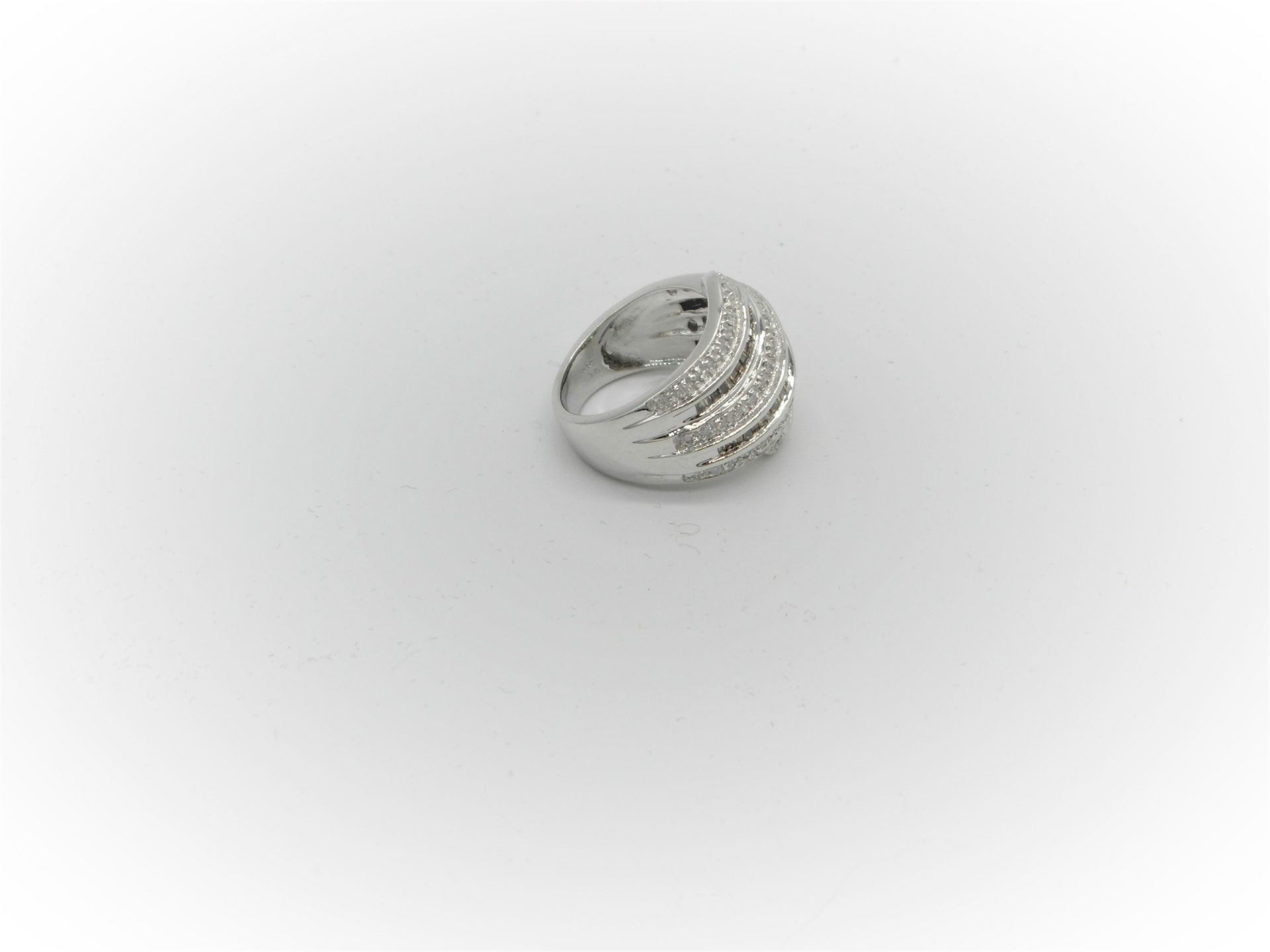 14Ct White Gold Diamond 7 Row Ring - Image 5 of 5