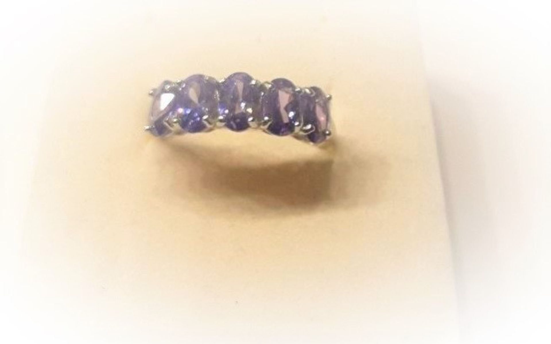 5 Stone Silver Tanzanite Ring - Image 3 of 3